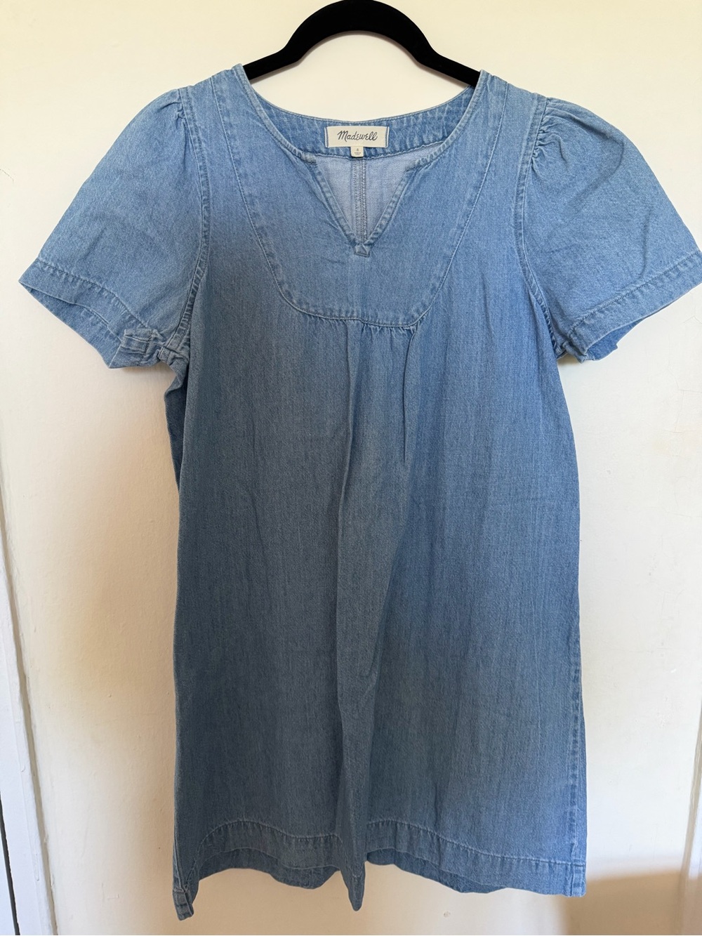 Madewell Washed Denim Tunic with V-Notch - Blue
